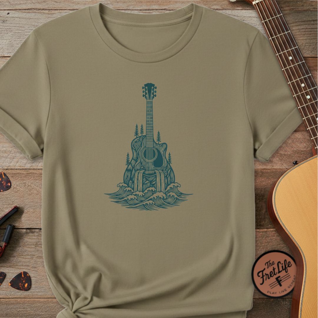 The Cascade Cutaway Tee | Waterfall & Mountain River Design