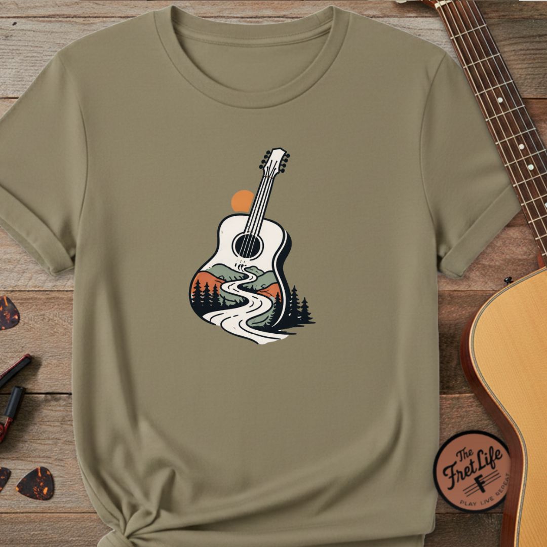 The Wanderer’s Path Tee | Scenic Road & Mountain Acoustic Design