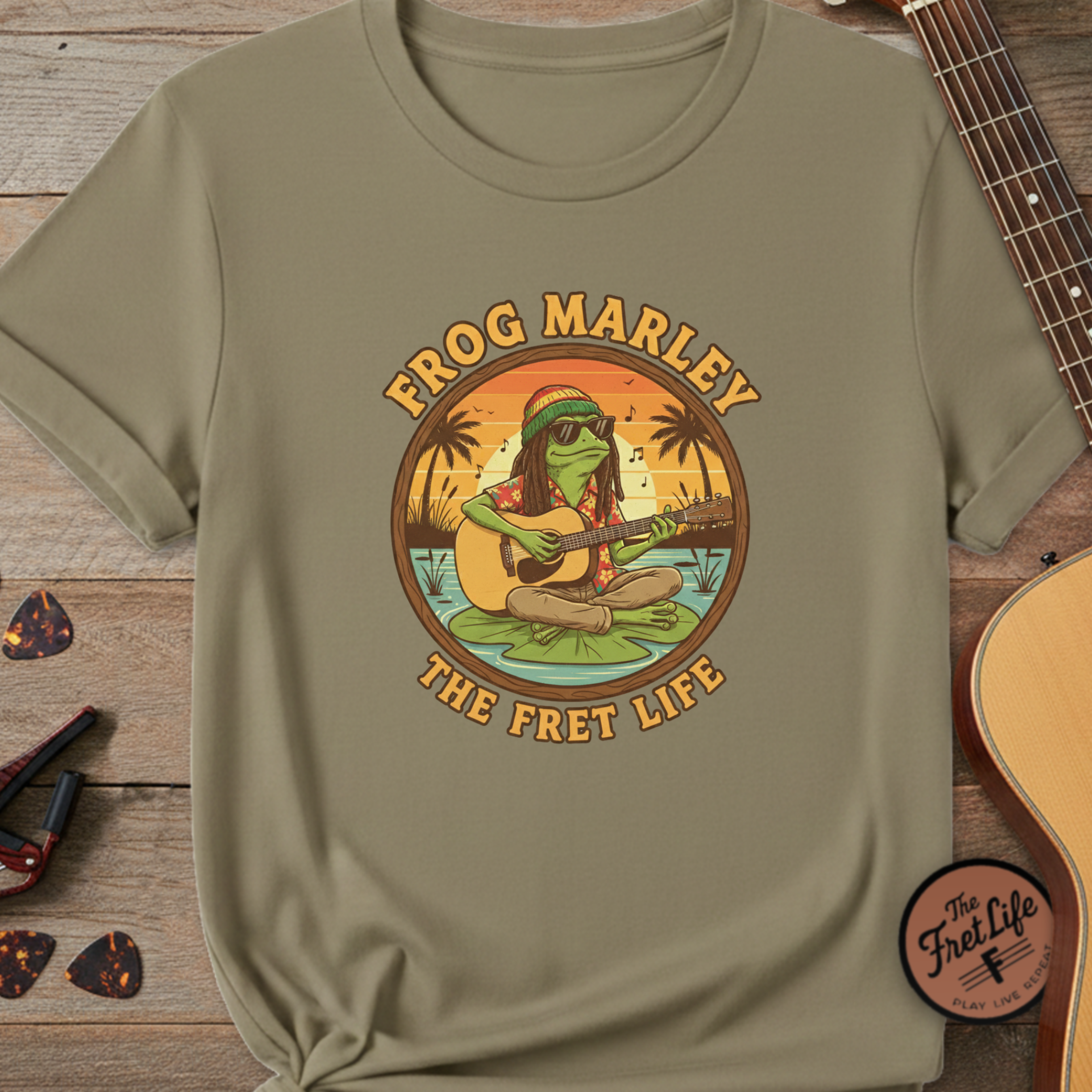 Frog Marley: Reggae Ribbit Rhythms Fret Life Tee