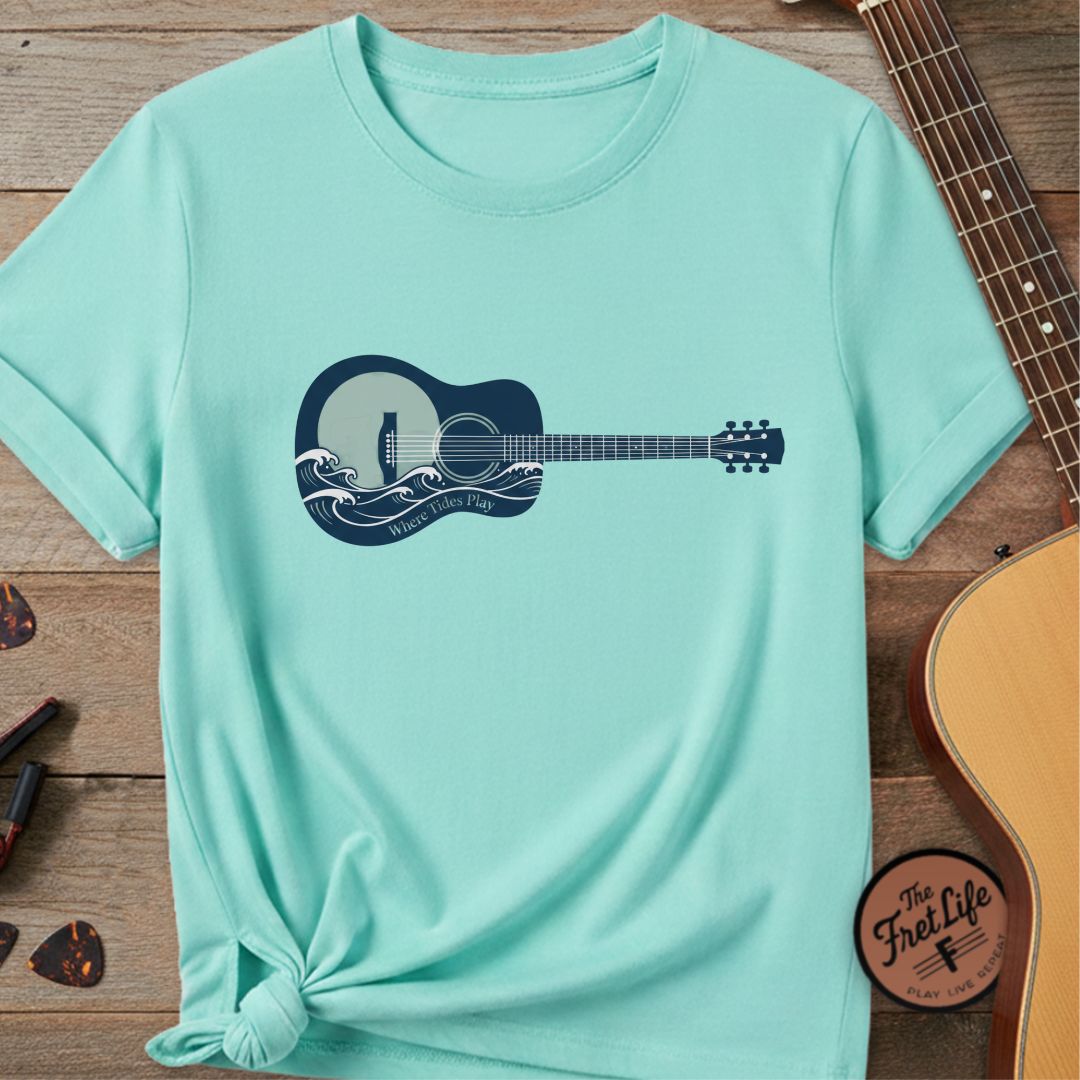"Where Tides Play" Signature Tee | Moonlit Wave Design