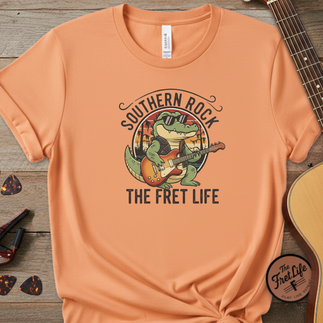 Southern Rock Gator: The Fret Life Swamp Jam Tee