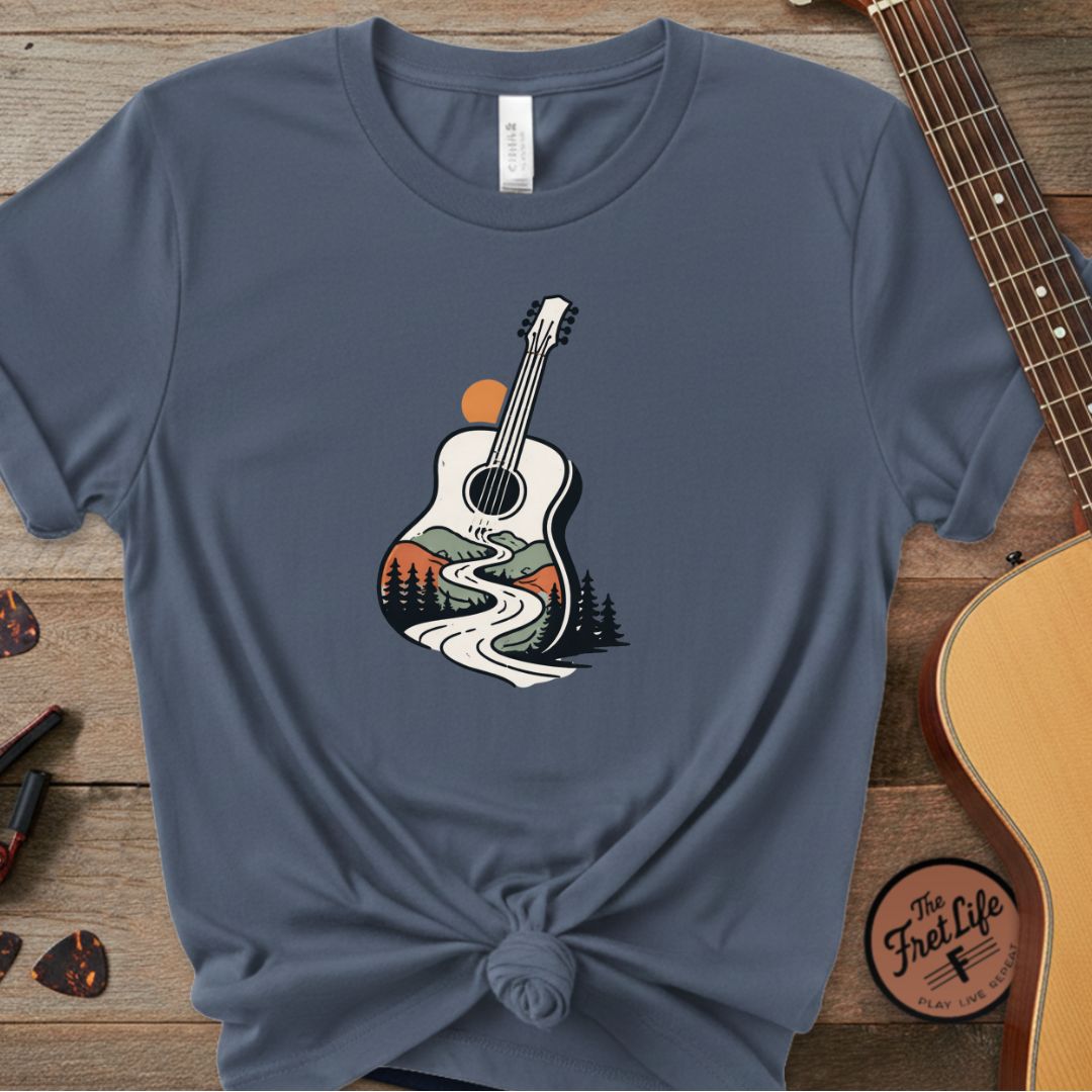 The Wanderer’s Path Tee | Scenic Road & Mountain Acoustic Design