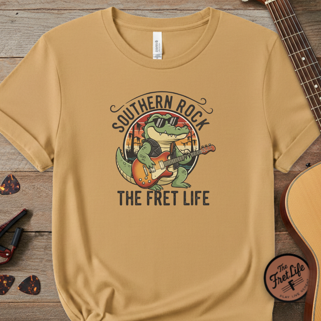 Southern Rock Gator: The Fret Life Swamp Jam Tee