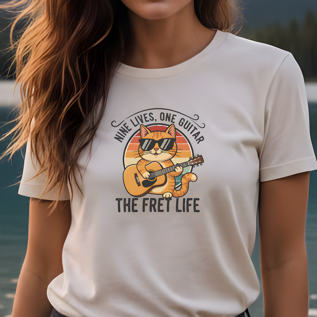 Nine Lives, One Guitar: The Cool Cat Fret Life Tee