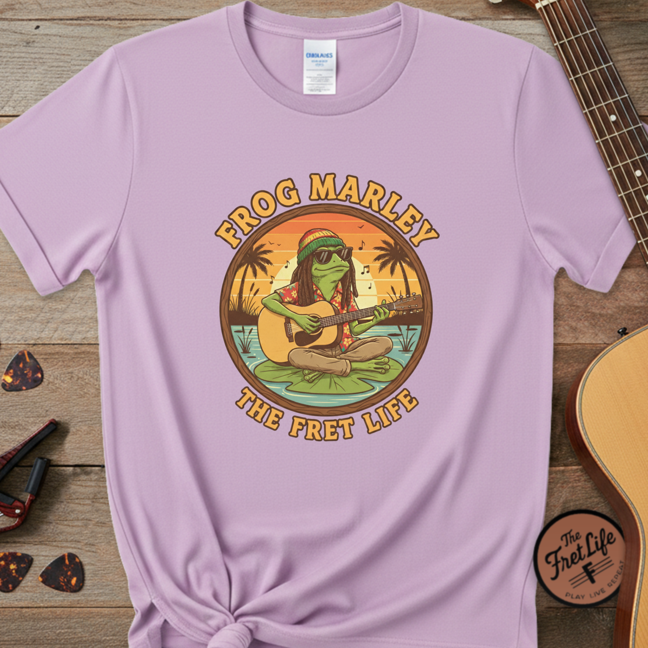 Frog Marley: Reggae Ribbit Rhythms Fret Life Tee