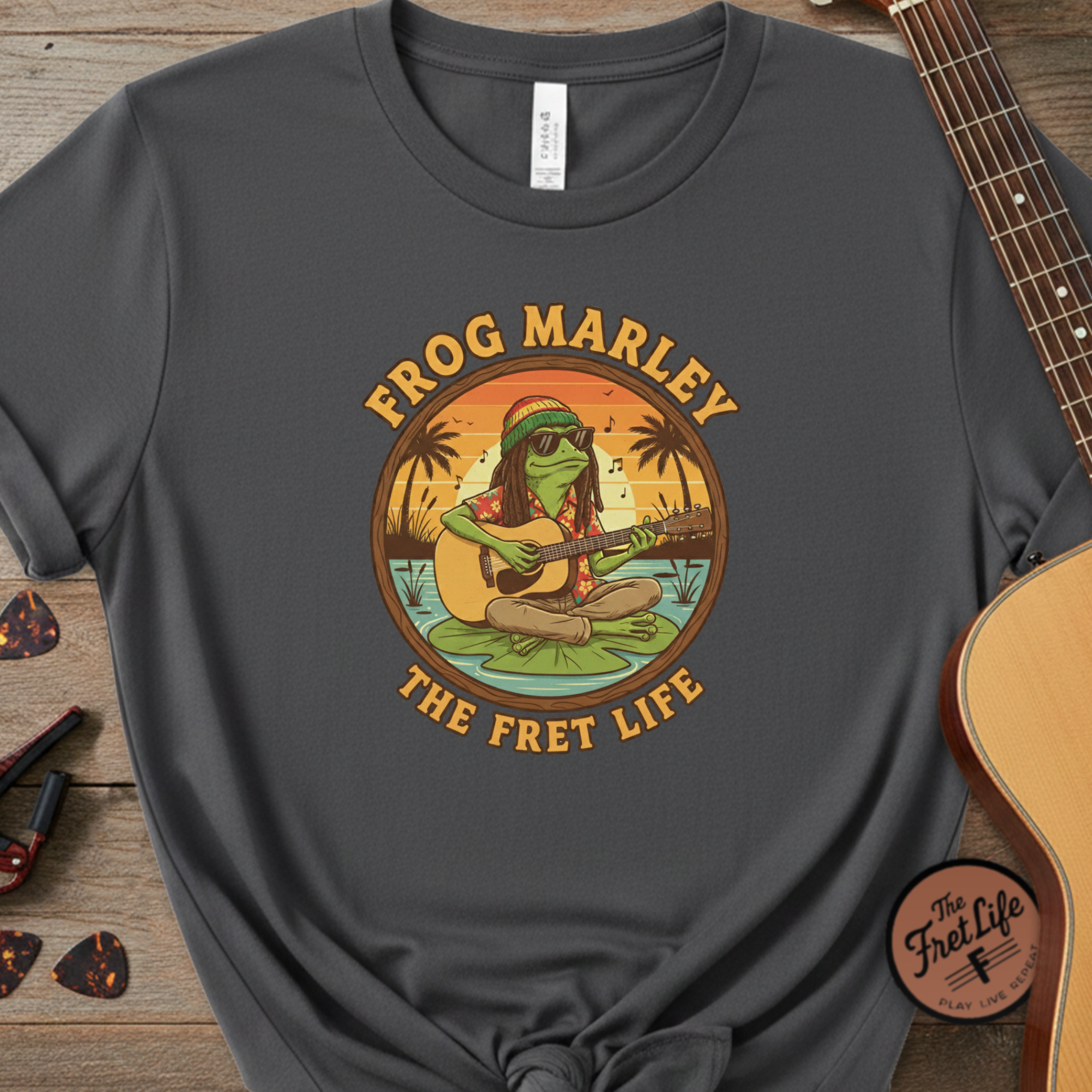 Frog Marley: Reggae Ribbit Rhythms Fret Life Tee