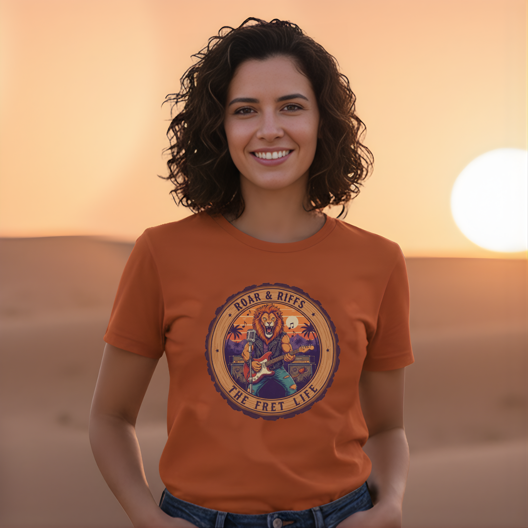 Roar & Riffs: The Lion Rock Star Fret Life Tee