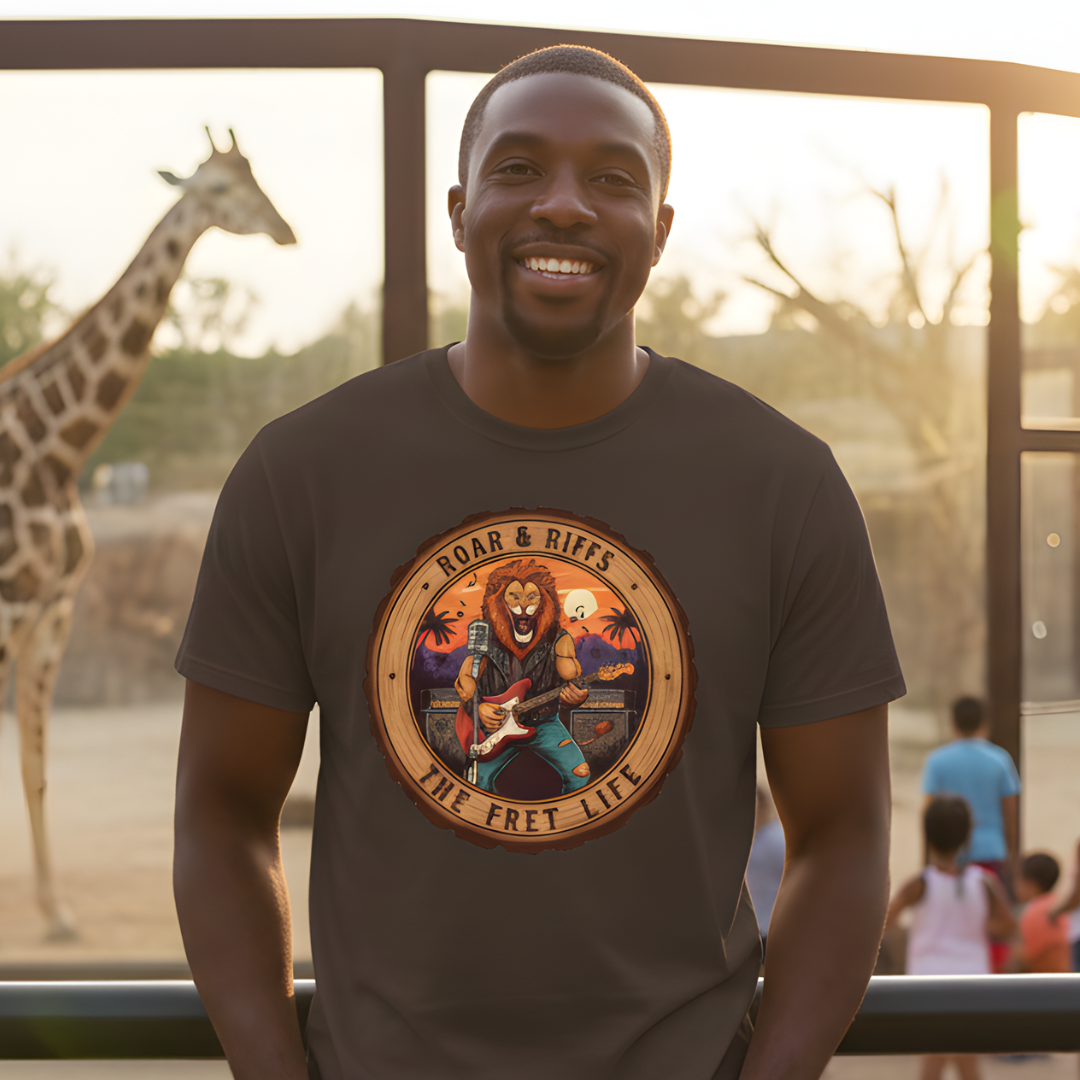Roar & Riffs: The Lion Rock Star Fret Life Tee