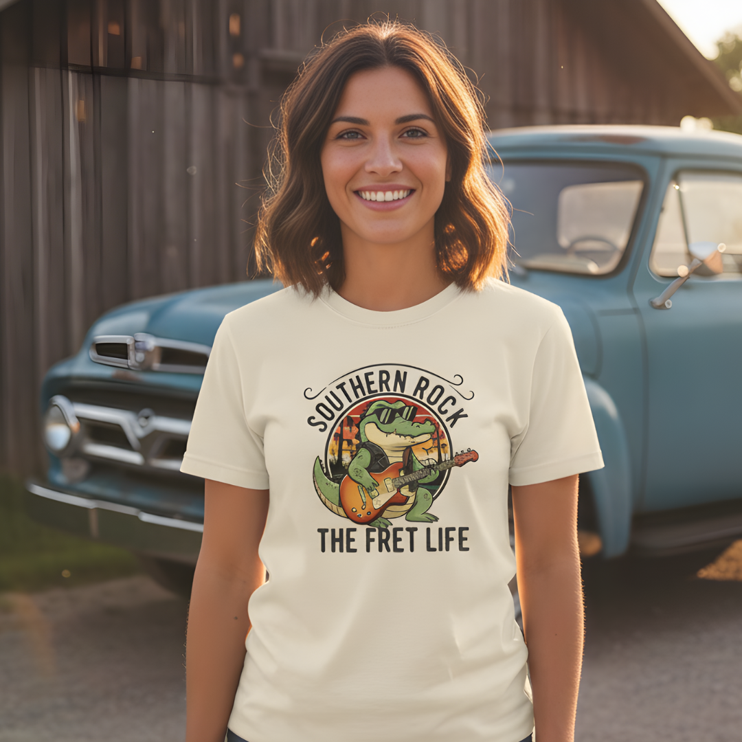 Southern Rock Gator: The Fret Life Swamp Jam Tee