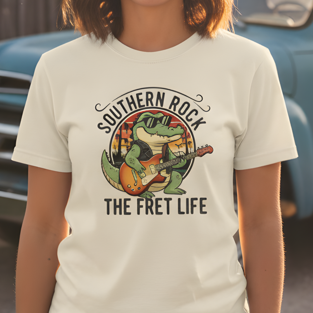 Southern Rock Gator: The Fret Life Swamp Jam Tee