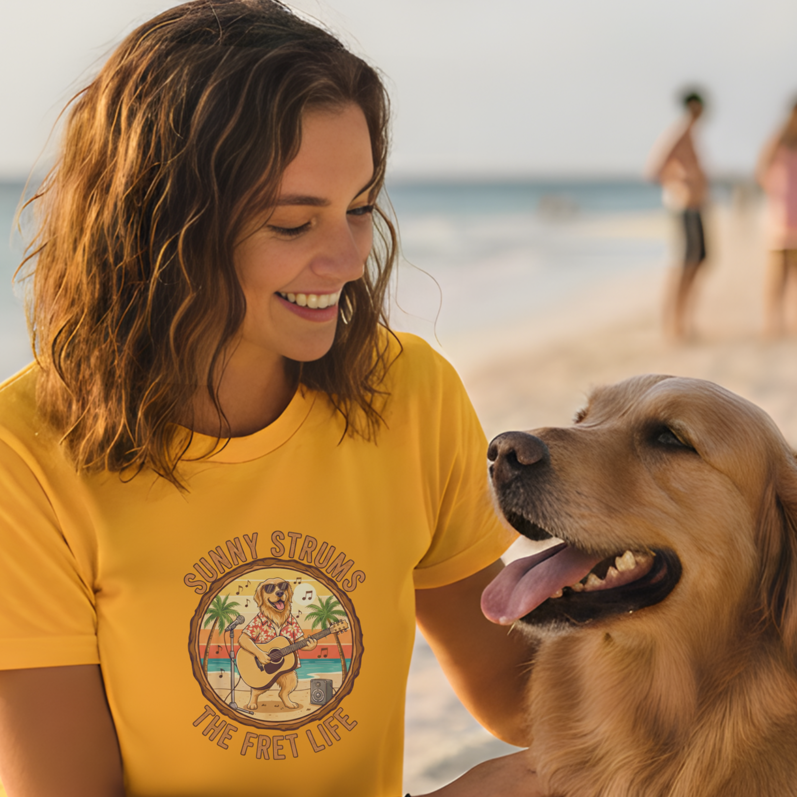 Sunny Strums: Golden Retriever Acoustic Serenade Tee