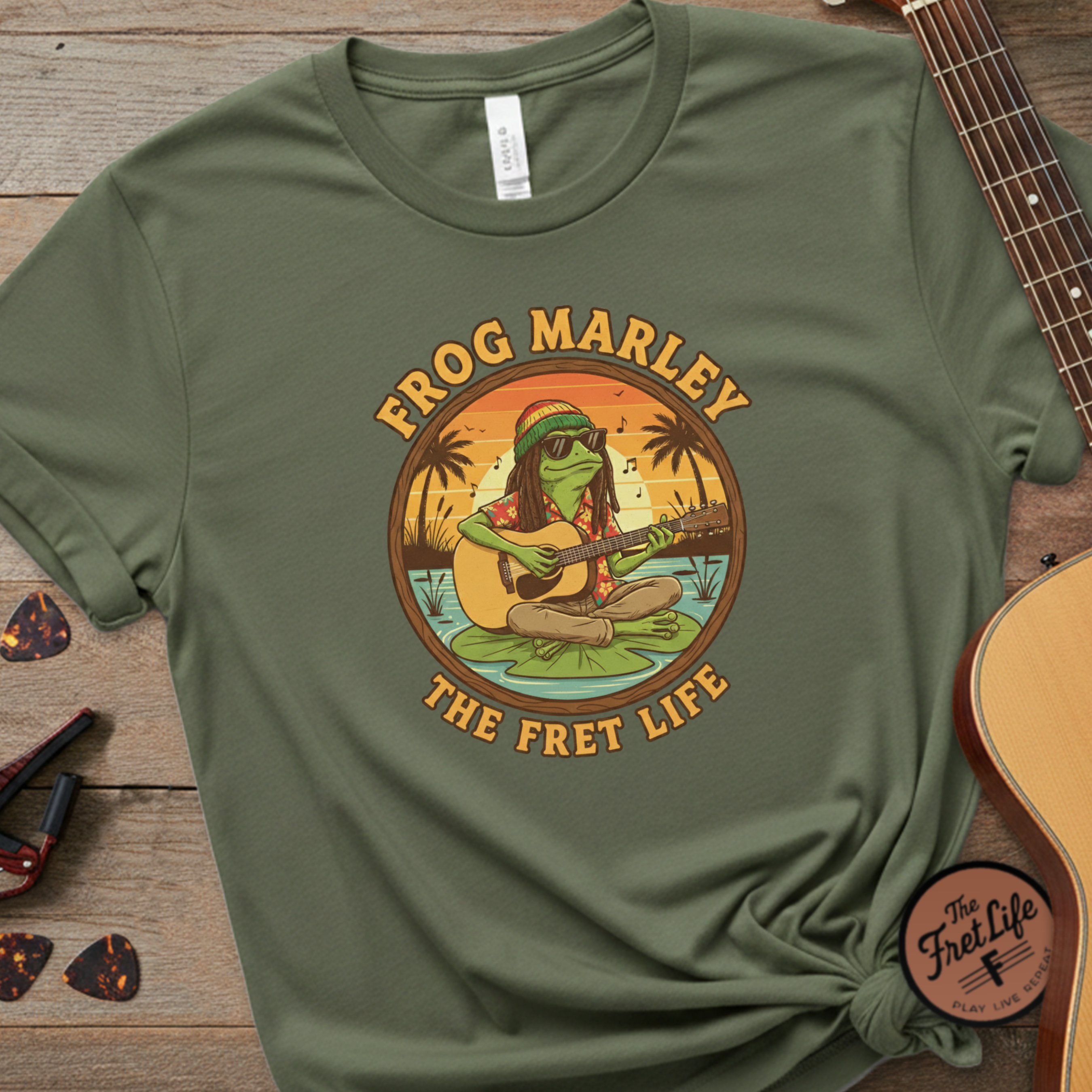 Frog Marley: Reggae Ribbit Rhythms Fret Life Tee
