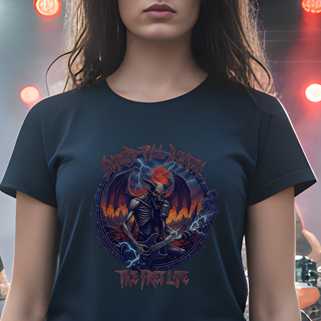 Shred Till Death: Unleash the Fret Life Tee