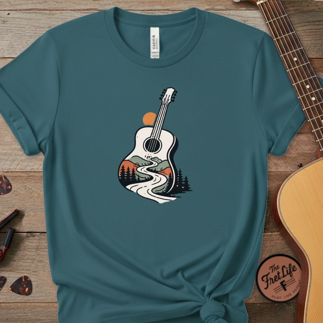 The Wanderer’s Path Tee | Scenic Road & Mountain Acoustic Design