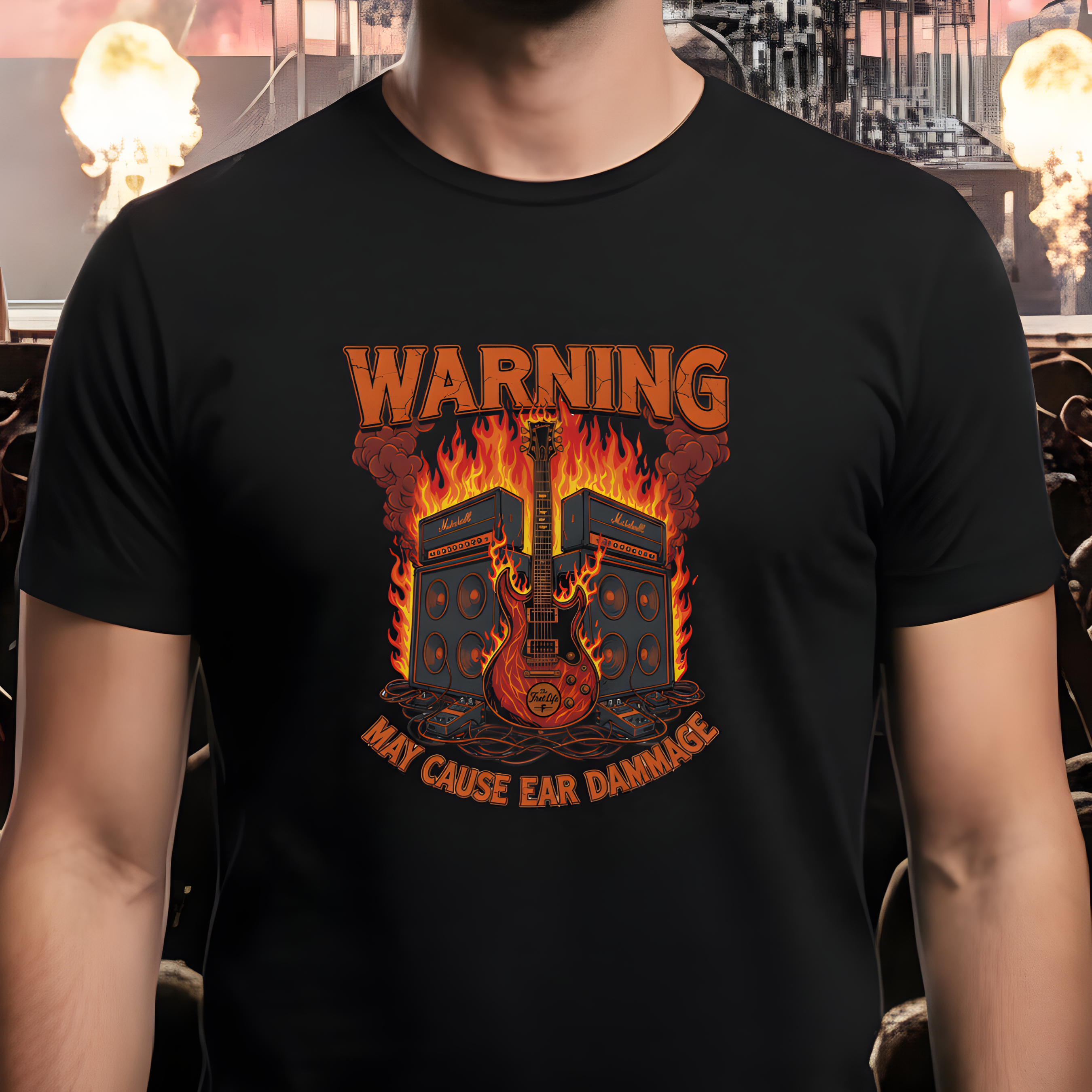WARNING: May Cause Ear Damage - The Amp Stack Tee