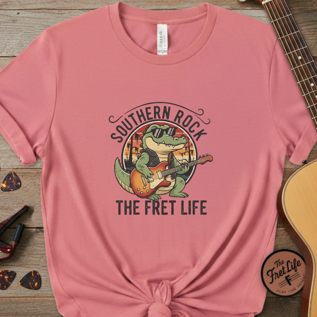 Southern Rock Gator: The Fret Life Swamp Jam Tee
