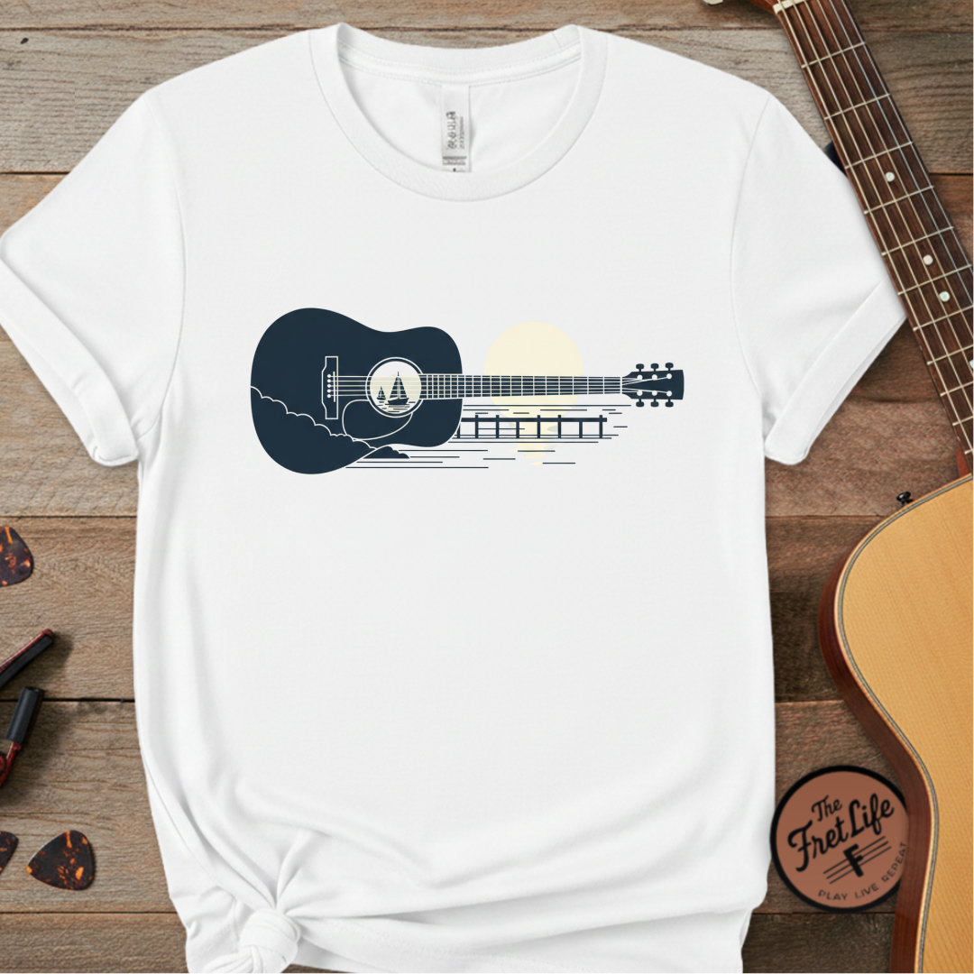 The Harbor Sunset Tee | Nautical Sailboat Acoustic Design