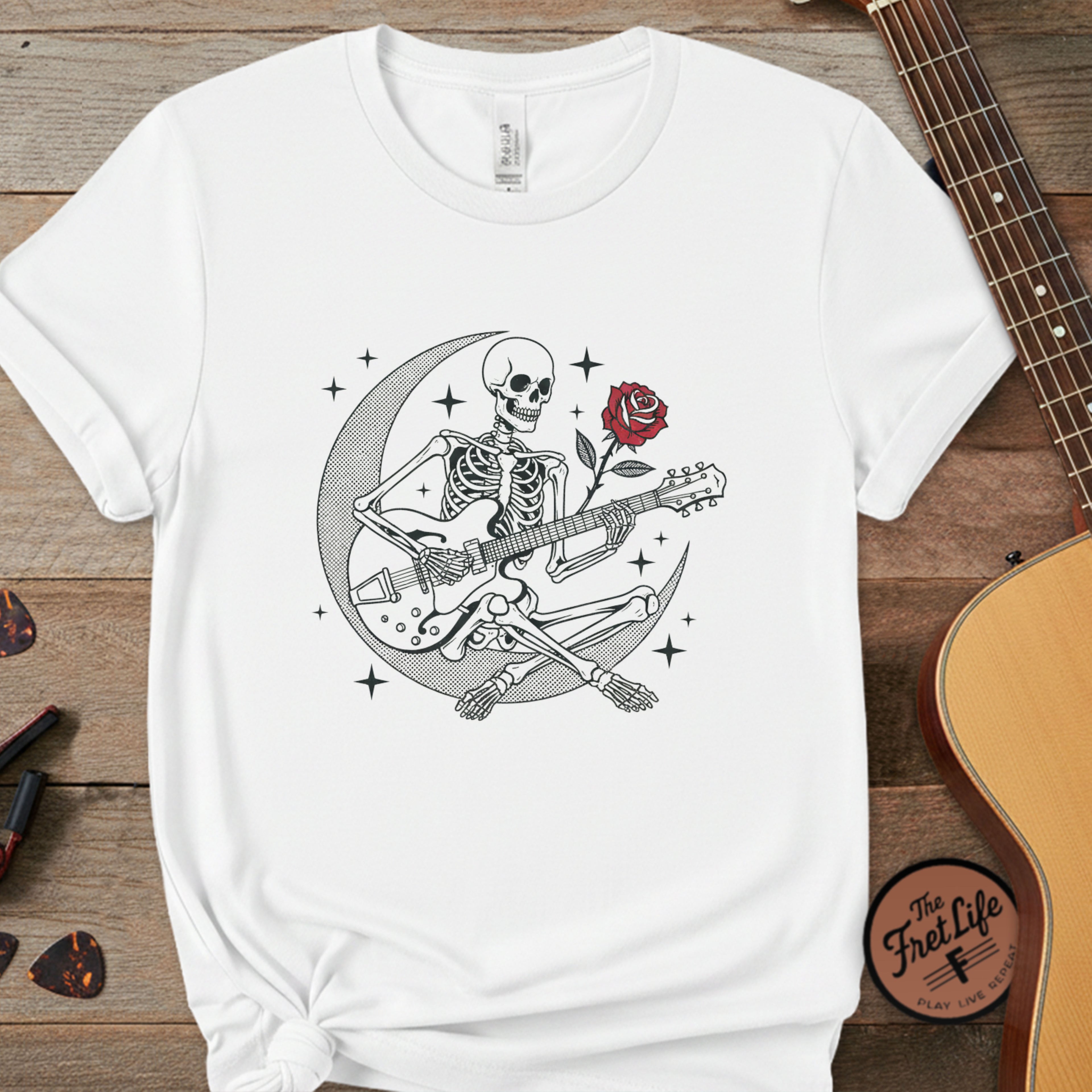 Flower Skeleton on Moon | Premium Tee