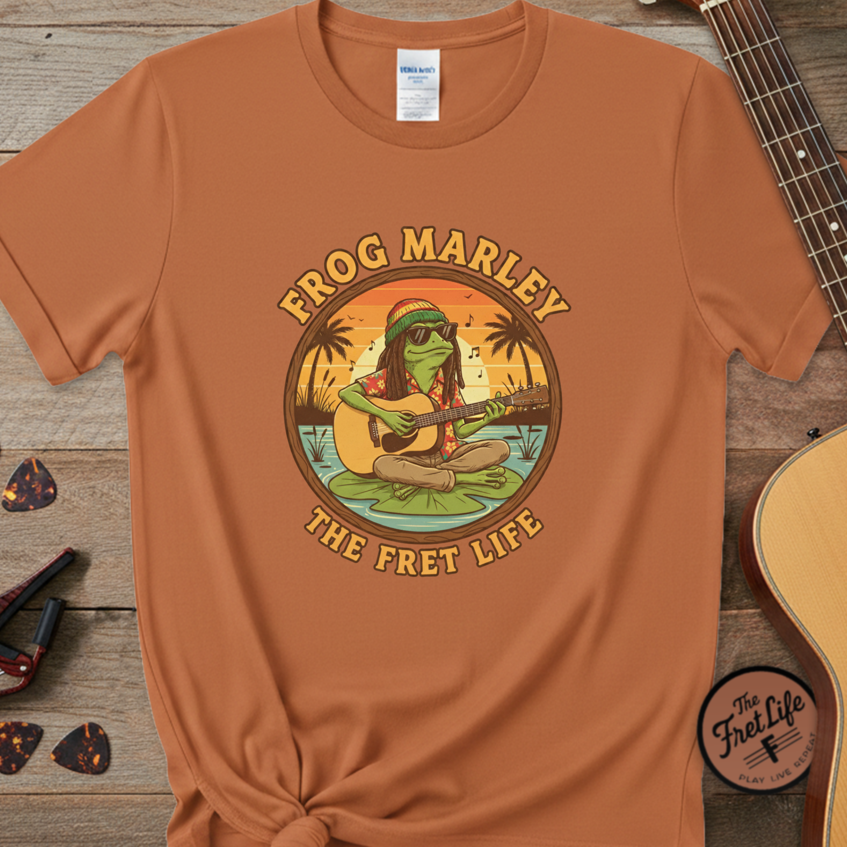 Frog Marley: Reggae Ribbit Rhythms Fret Life Tee