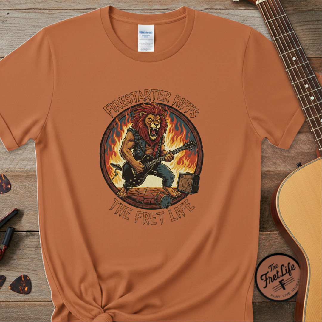 Firestarter Riffs: The Lion Rocker T-Shirt