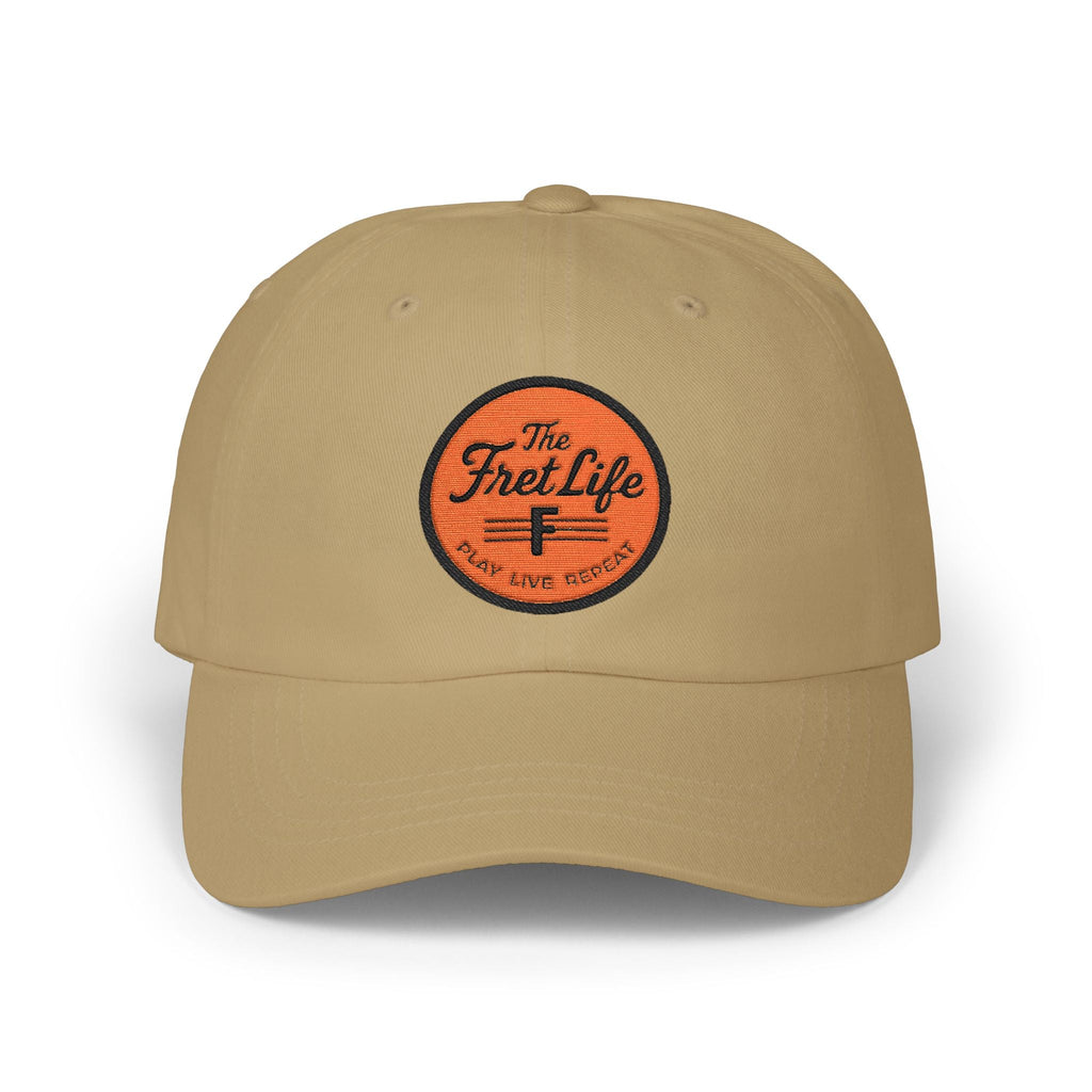 Printify Hats Khaki / One size 'The Fret Life' Embroidered Patch Guitar Lifestyle Hat