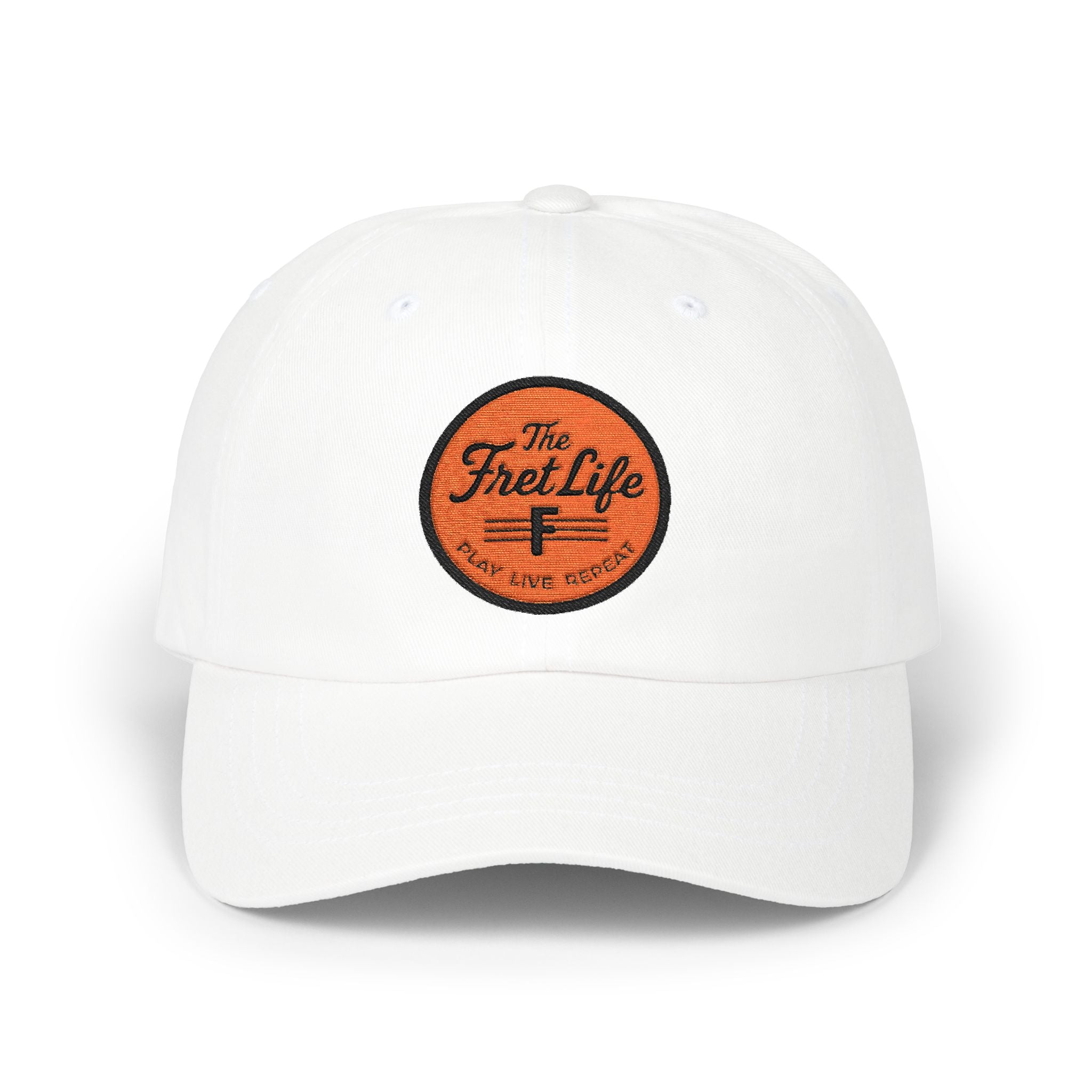Printify Hats White / One size 'The Fret Life' Embroidered Patch Guitar Lifestyle Hat