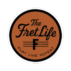 Printify Paper products 3" × 3" / White The Fret Life Round Sticker — 'Play Live Repeat' Guitar Music Decal