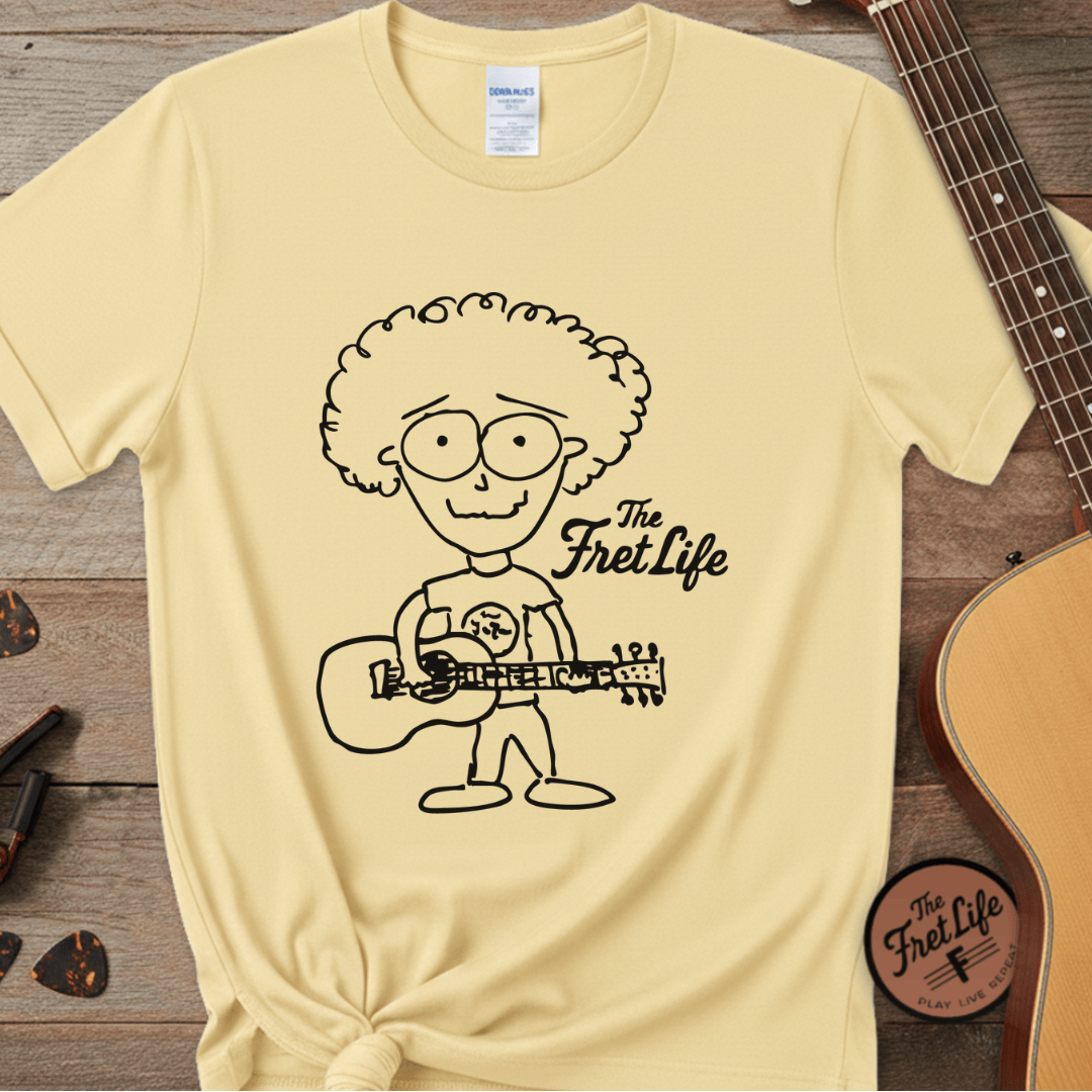 Printify T-Shirt Banana / S "Acoustic Eyeball Rocker" Tee: Unplugged & Unhinged Guitarist Graphic