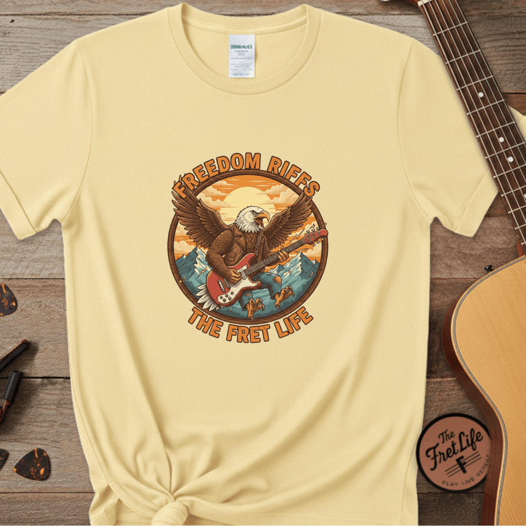 Printify T-Shirt Banana / S Freedom Riffs: The Eagle's Patriotic Shred Fret Life Tee