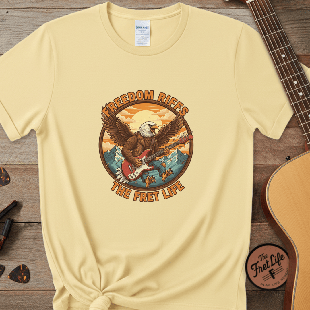 Printify T-Shirt Banana / S Freedom Riffs: The Eagle's Patriotic Shred Fret Life Tee
