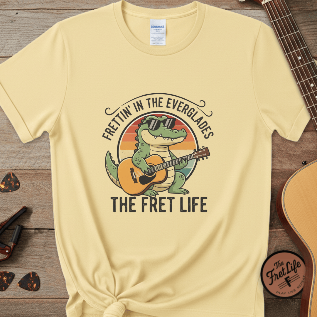 Printify T-Shirt Banana / S Frettin' in the Everglades: The Gator Guitarist Tee