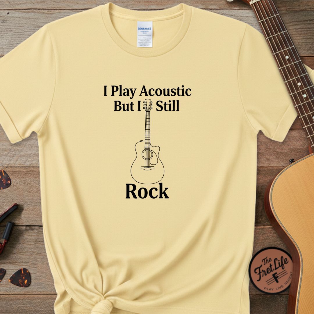Printify T-Shirt Banana / S "I Play Acoustic, But I Still Rock" Premium Tee