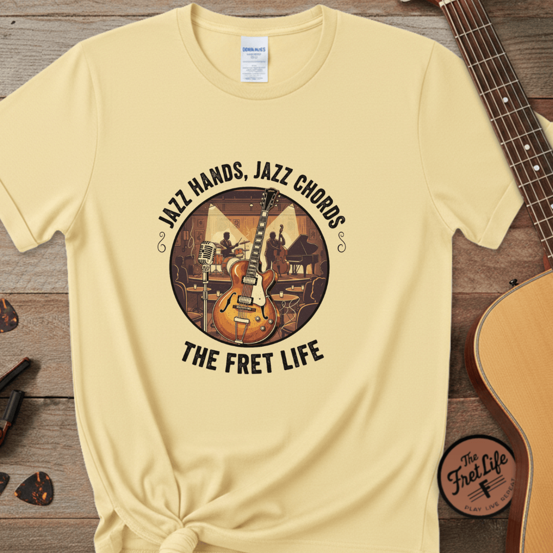 Printify T-Shirt Banana / S Jazz Hands, Jazz Chords: The Fret Life Club Tee