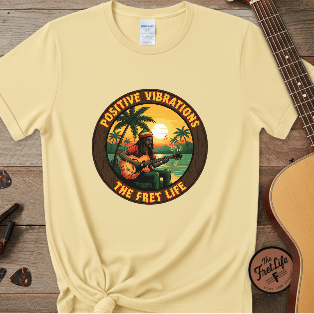 Printify T-Shirt Banana / S Positive Vibrations - The Fret Life Reggae Tee