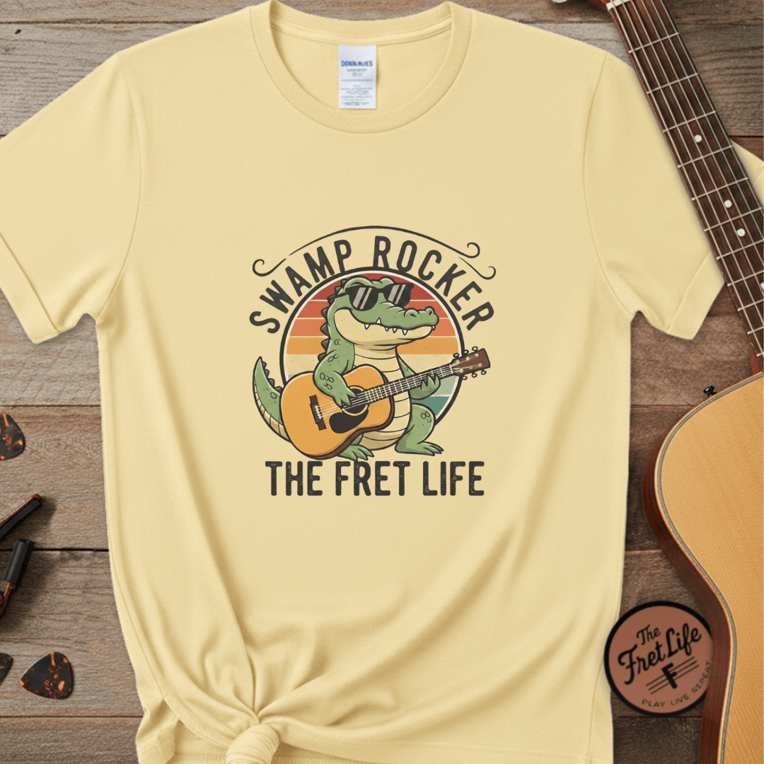 Printify T-Shirt Banana / S Swamp Rocker: The Fret Life Gator Tee
