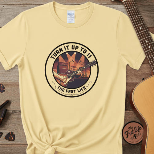 Printify T-Shirt Banana / S Turn it Up to 11 Unisex Guitar T-Shirt - Music Lover Gift Idea