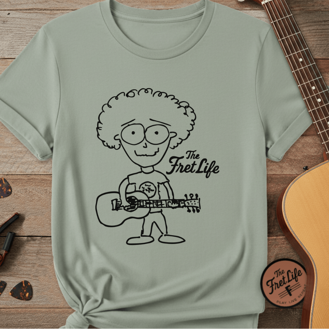 Printify T-Shirt Bay / S "Acoustic Eyeball Rocker" Tee: Unplugged & Unhinged Guitarist Graphic