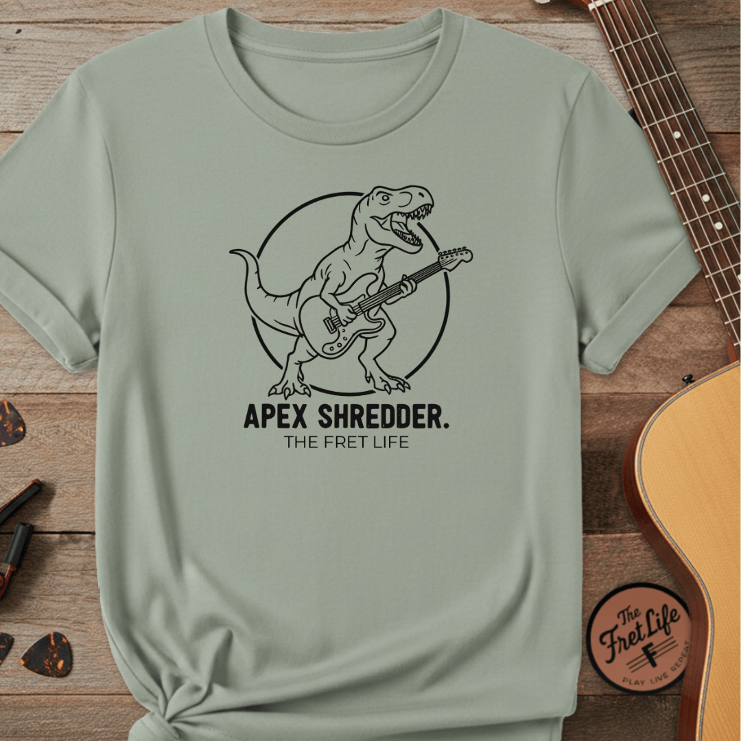 Printify T-Shirt Bay / S Apex Shredder – The King of the Fretboard Tee
