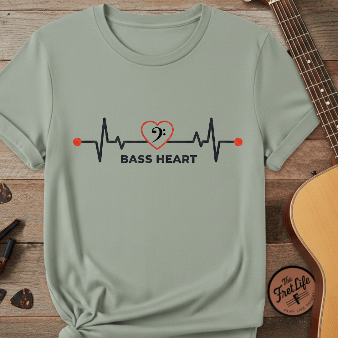 Printify T-Shirt Bay / S Bass Heart Premium Graphic Tee