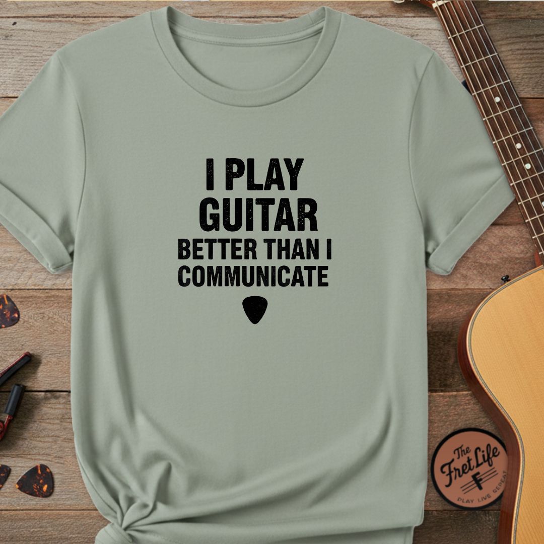 Printify T-Shirt Bay / S "I Play Guitar Better Than I Communicate" Premium Tee