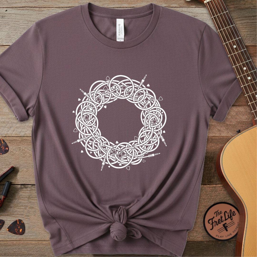 Printify T-Shirt Berry / M Cable Spaghetti: The Signal Chain Mandala T-Shirt