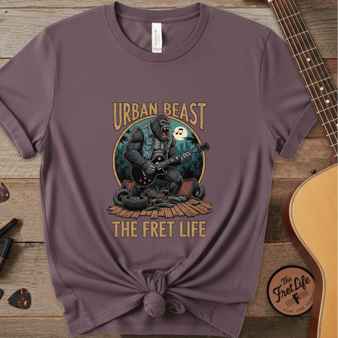 Printify T-Shirt Berry / S Urban Beast: The Fret Life Concrete Jungle Tee