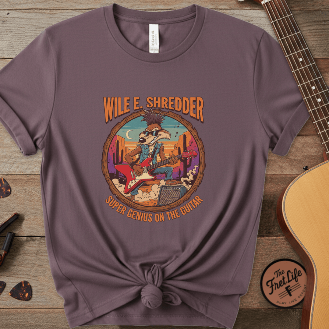 Printify T-Shirt Berry / S Wile E Shredder Desert Guitar - Graphic T-Shirt