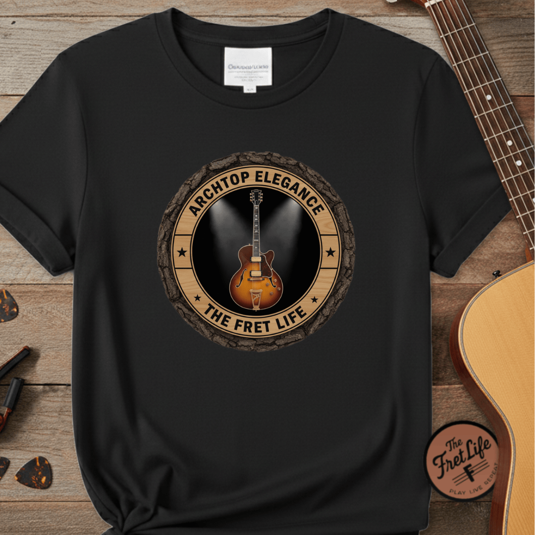Printify T-Shirt Black / S Archtop Elegance Tee | Jazz Guitar Big Band Blues Fan Shirt