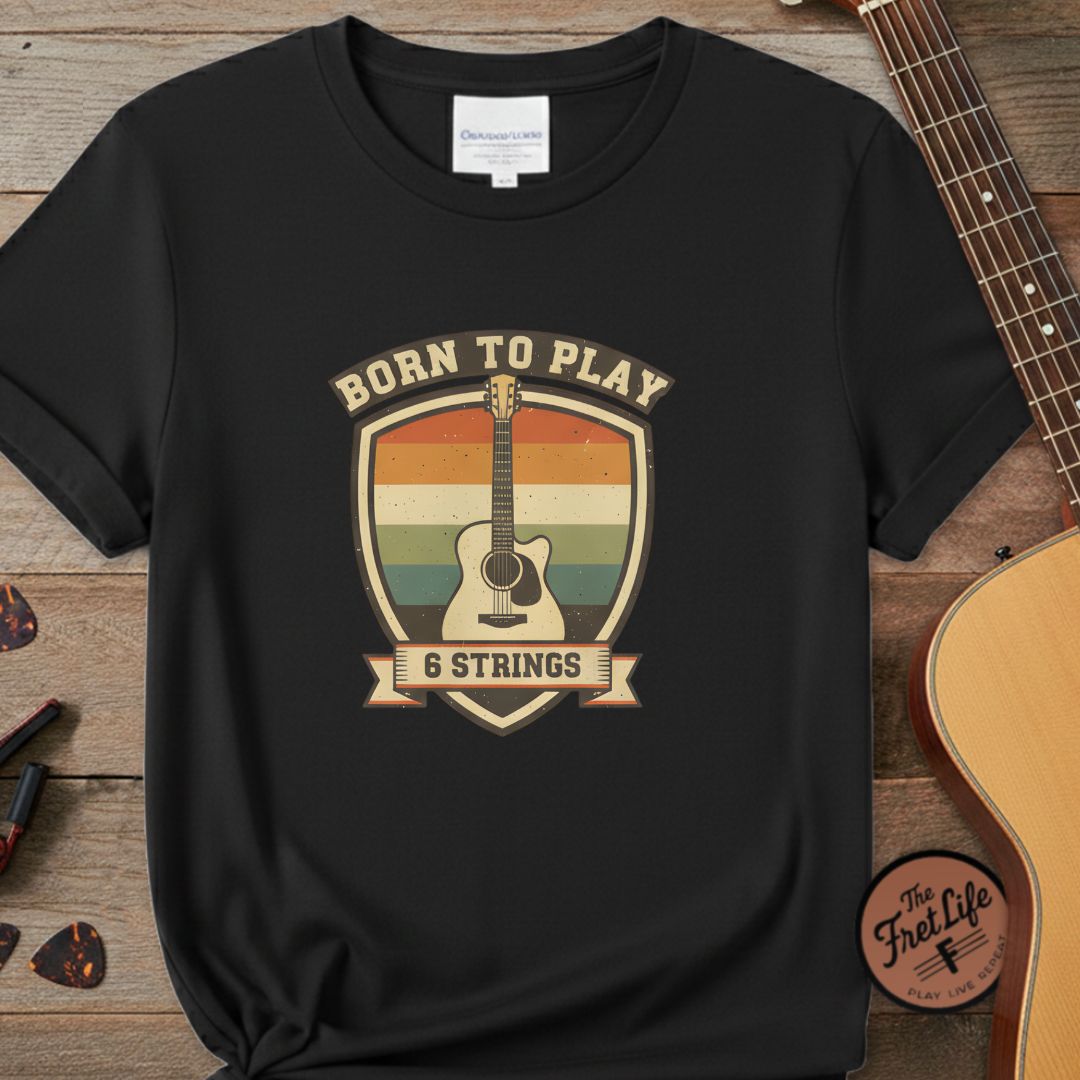 Printify T-Shirt Black / S Born to Play 6 Strings | Premium T-Shirt