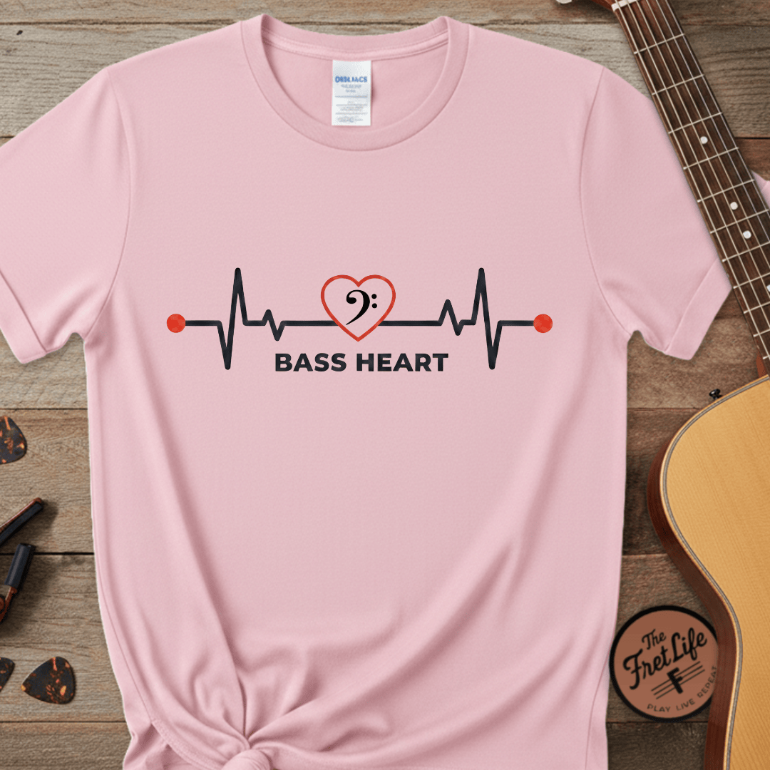 Printify T-Shirt Blossom / S Bass Heart Premium Graphic Tee