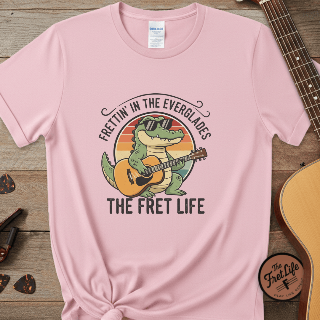 Printify T-Shirt Blossom / S Frettin' in the Everglades: The Gator Guitarist Tee