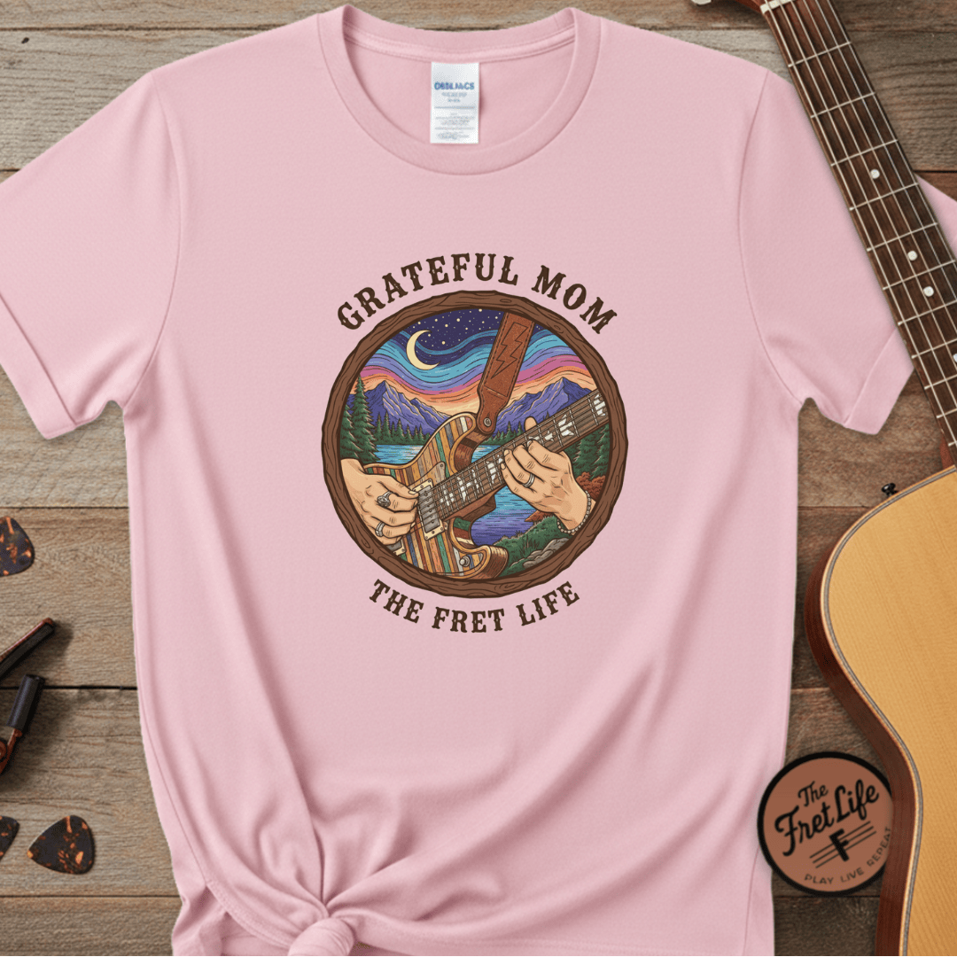 Printify T-Shirt Blossom / S Grateful Mom: Night Jam Fret Life T-Shirt