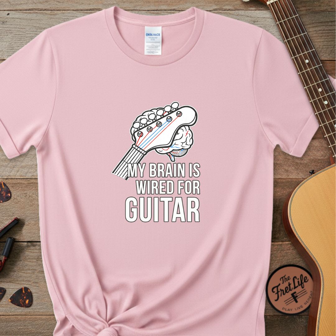 Printify T-Shirt Blossom / S My Brain Is Wired For Guitar | Premium T-Shirt