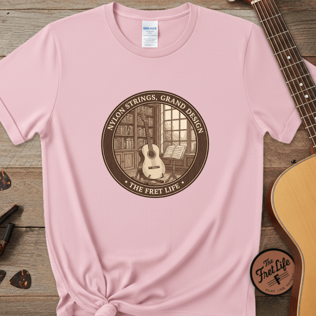 Printify T-Shirt Blossom / S Nylon Strings, Grand Design: The Classical Guitar Tee